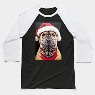 Sharpei Santa Baseball T-Shirt